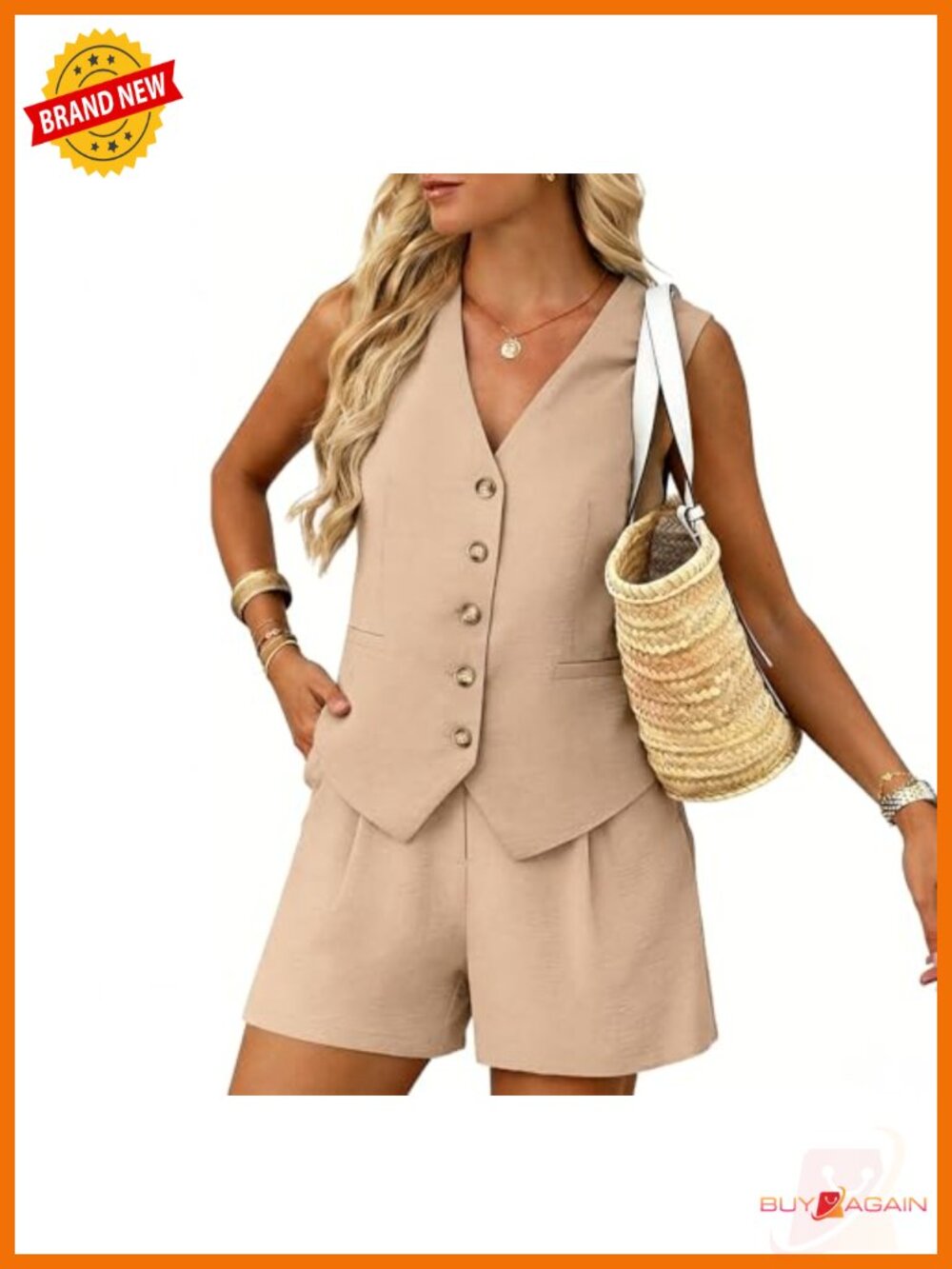 Sleeveless Vest and Shorts 2 Piece Set Business Casual Summer Outfit
